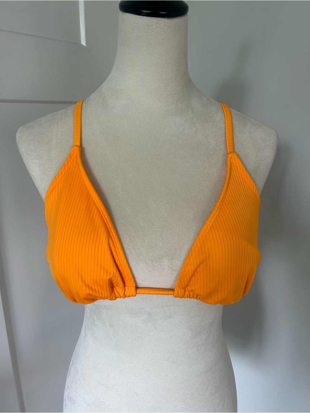 wild fable Orange Ribbed Triangle Bikini Top